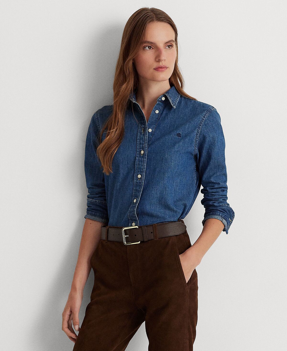 

Женская хлопковая джинсовая рубашка Lauren Ralph Lauren