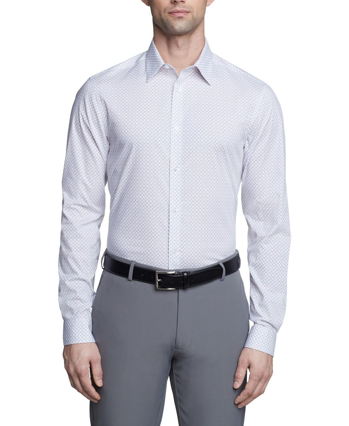 

Мужская классическая рубашка Steel Plus Slim Fit стрейч без морщин Calvin Klein