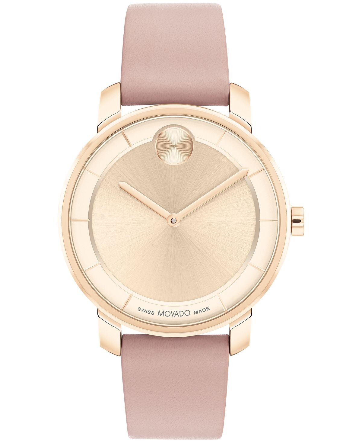 

Женские часы Bold Access со швейцарским кварцем, розовые кожаные часы, 34 мм Movado, розовый