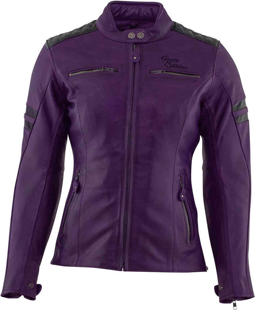 Женская мотоциклетная кожаная куртка Joyce Rusty Stitches, фиолетовый/черный