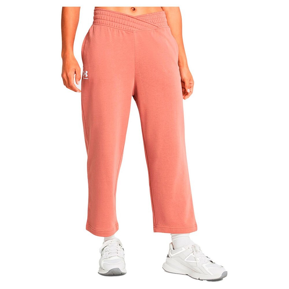 

Брюки Under Armour Rival Terry Crop Wide Leg, розовый