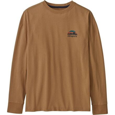 цена Рубашка Skyline с трафаретной печатью из регенеративного органического материала — для мальчиков Patagonia, цвет Grayling Brown