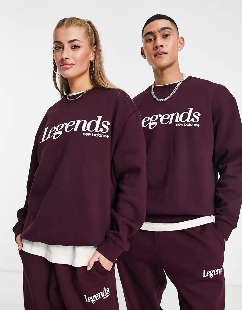 

Бордовый свитшот с принтом New Balance Legends