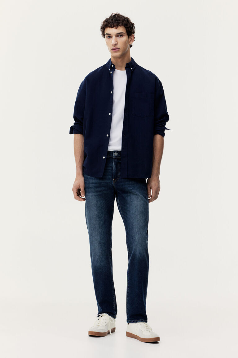

Прямые джинсы стандартного кроя H&M, синий