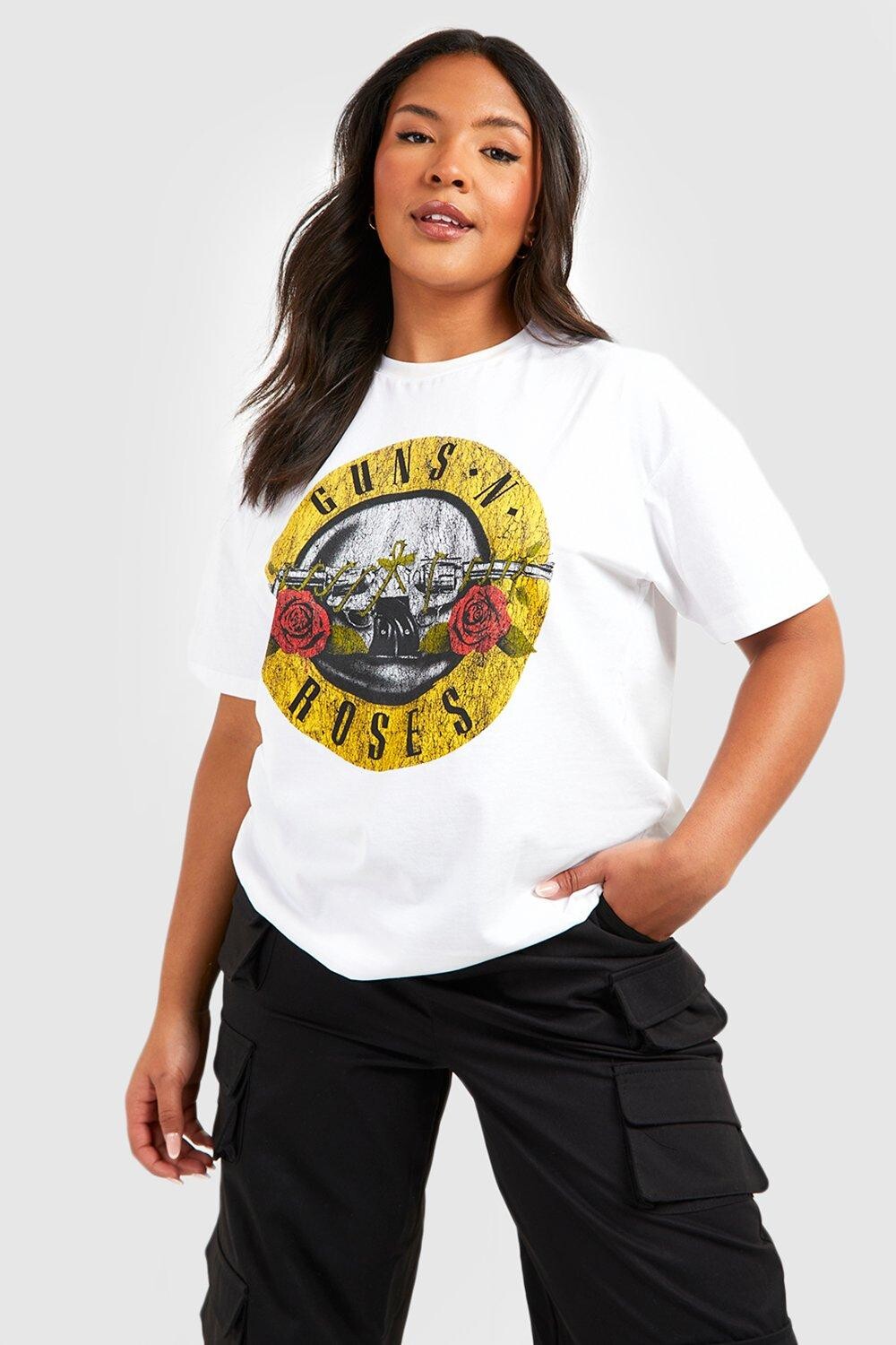 

Футболка plus guns n roses Boohoo, белый