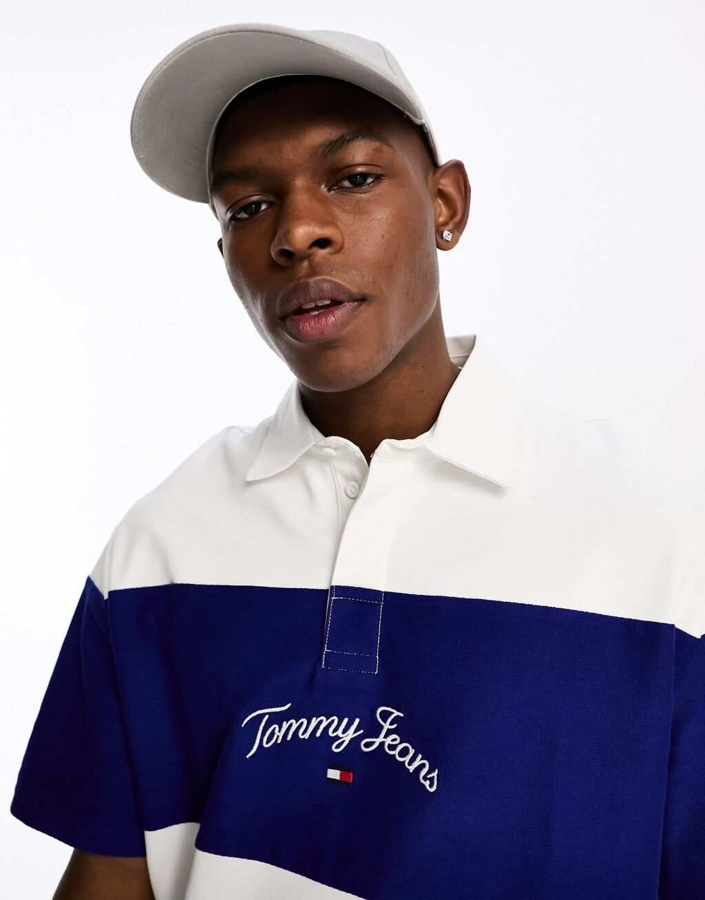 

Синяя рубашка-поло с засечками Tommy Jeans