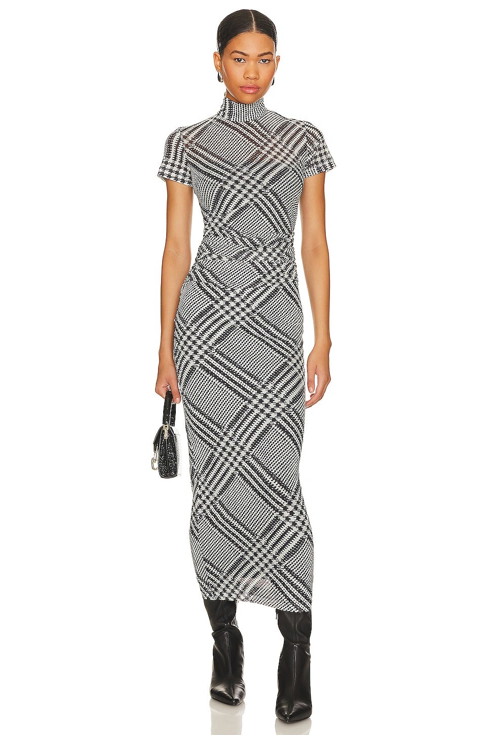 

Платье миди Amanda Uprichard Dominique, цвет Houndstooth Plaid