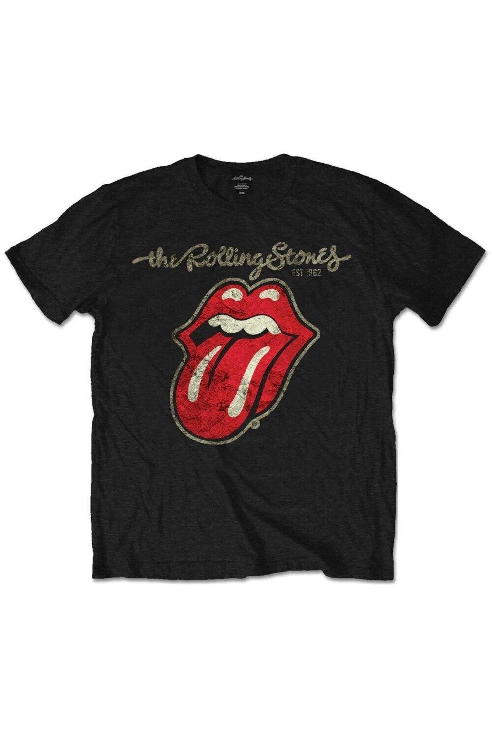 

Хлопковая футболка с языком The Rolling Stones, черный