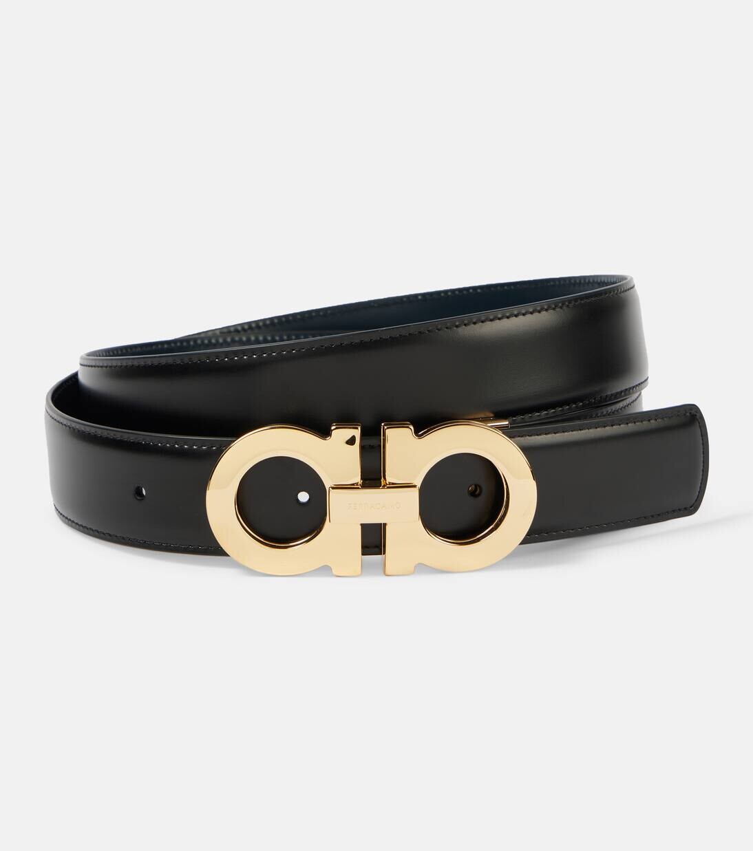 

Кожаный ремень Ferragamo, цвет nero/blue -oro