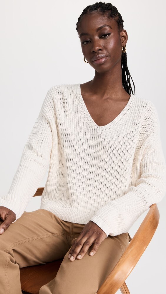 

Свитер Jenni Kayne Cropped Cotton Cabin, слоновая кость