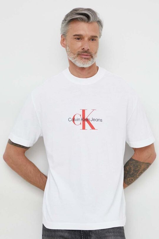 

Хлопковая футболка Calvin Klein Jeans, белый