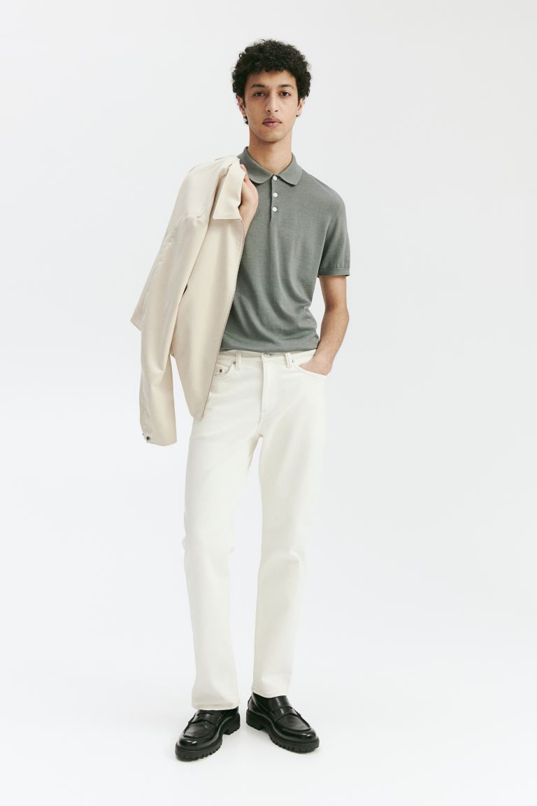цена Рубашка-Поло из смесового шелка приталенного кроя H&M, серый