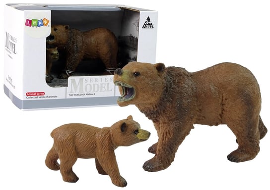 Набор из 2 фигурок медведя гризли и детенышей Lean Toys