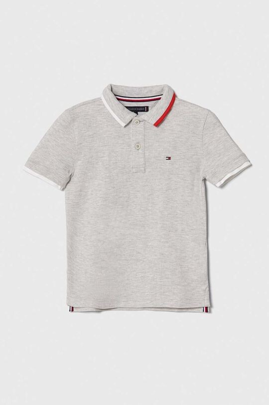 

Детская хлопковая рубашка-поло Tommy Hilfiger, серый