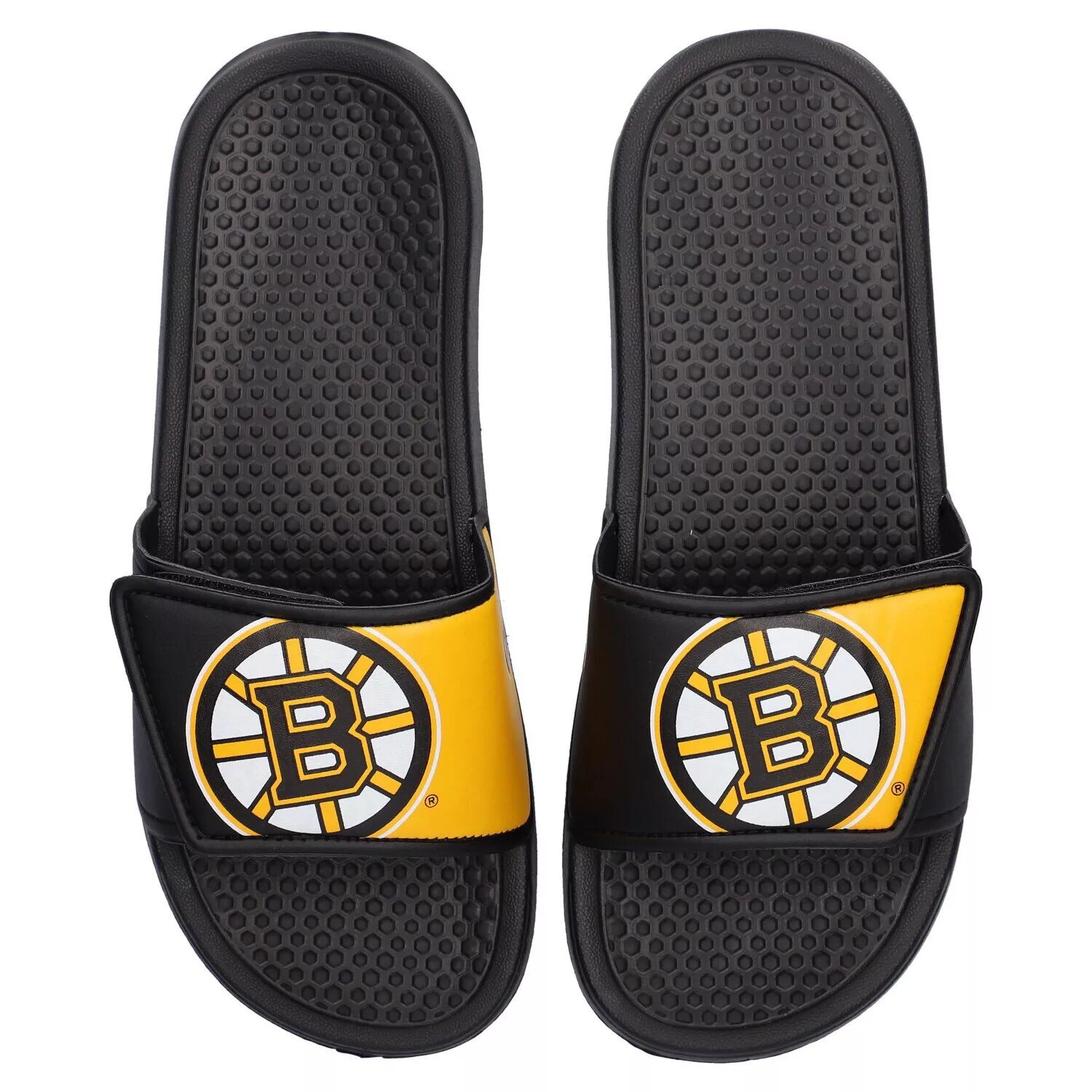 

Молодежные шлепанцы Legacy с цветными блоками и большим логотипом FOCO Boston Bruins Unbranded