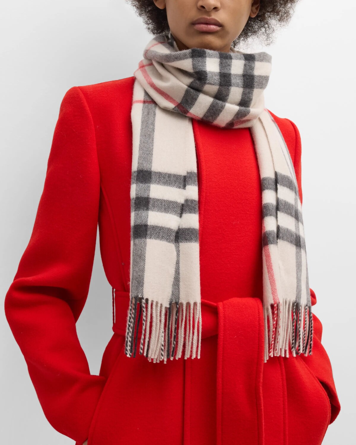 

Кашемировый шарф в клетку Giant Check Burberry, цвет Stone Check