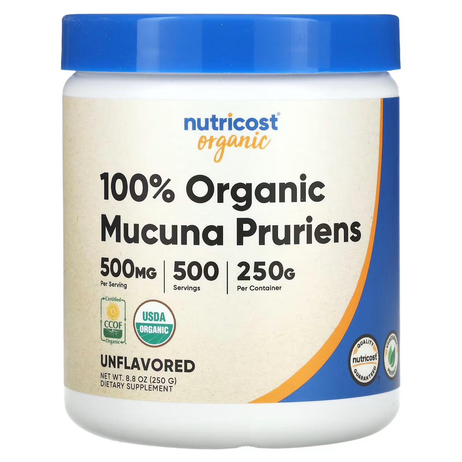 100% органическая Mucuna Pruriens без вкуса, 8,8 унции (250 г) Nutricost
