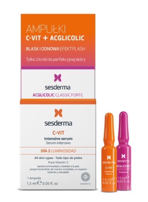 Sesderma C-Vit + Aglicolic Efekt Flash ампула для лица, 2 шт.