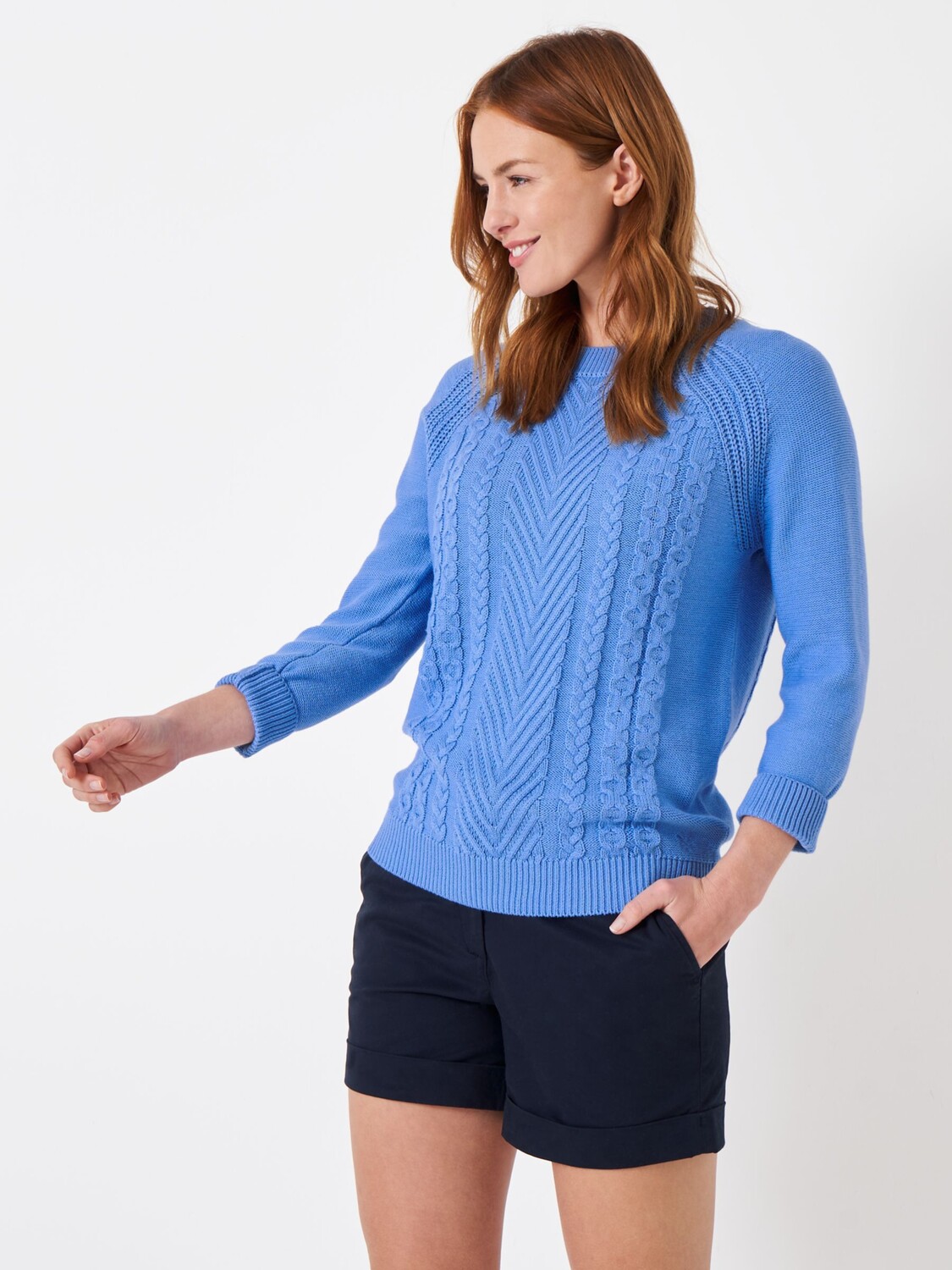 

Crew Clothing Простой джемпер косой вязки Rita, васильковый цвет