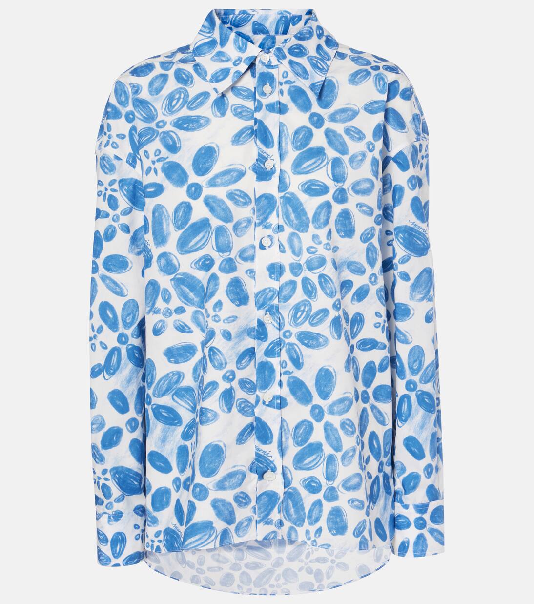 

Рубашка из хлопка Marni, цвет iris blue