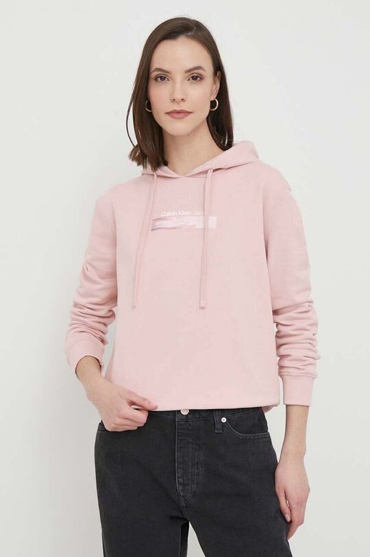 

Хлопковая толстовка Calvin Klein Jeans, розовый