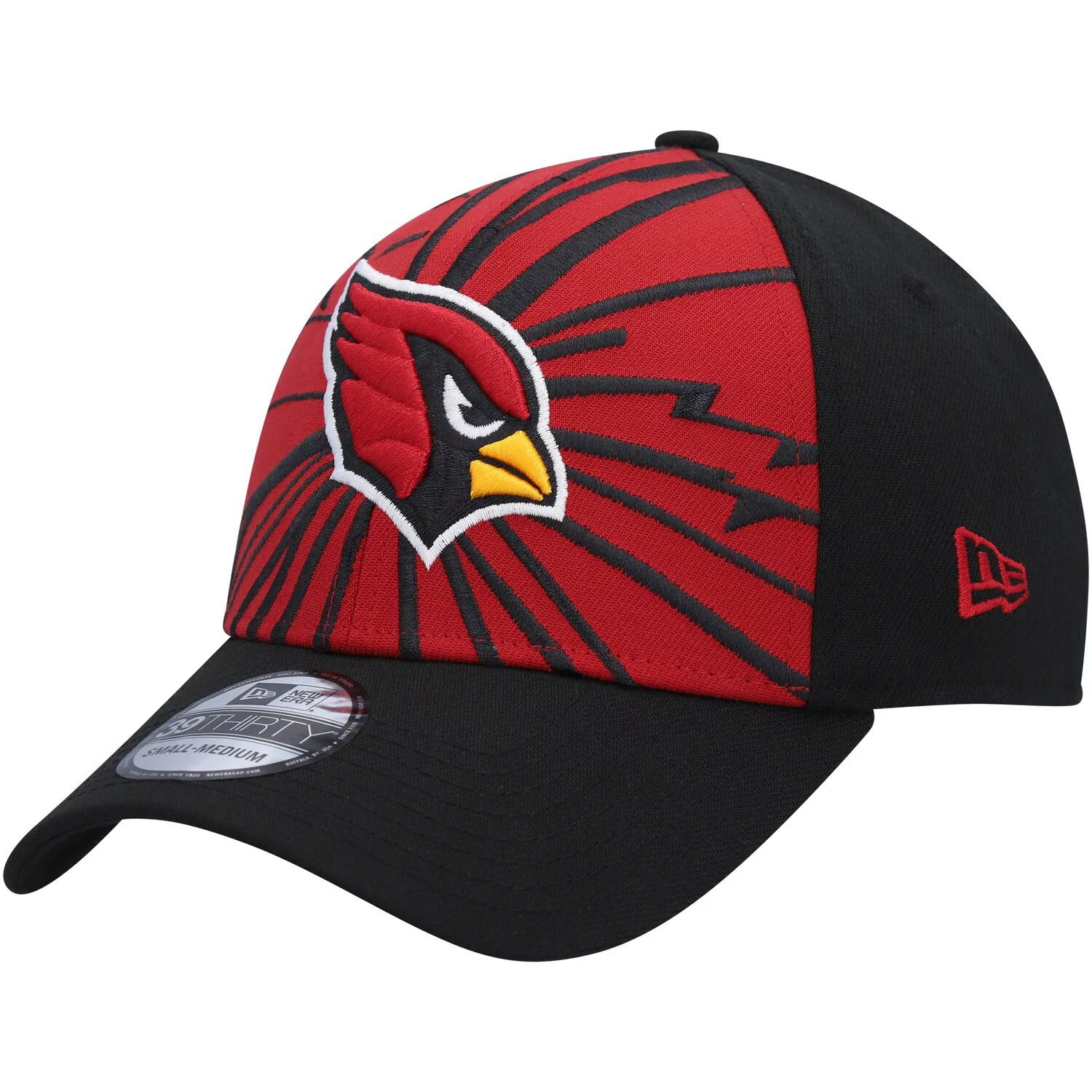 Мужская гибкая кепка New Era Cardinal/черная Arizona Cardinals Shattered 39THIRTY мужская черная кепка cardinal arizona cardinals на драфте нфл 2022 года 59fifty new era