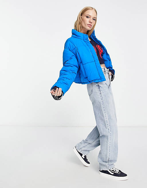 

Синяя куртка-пуховик Bershka, Синий