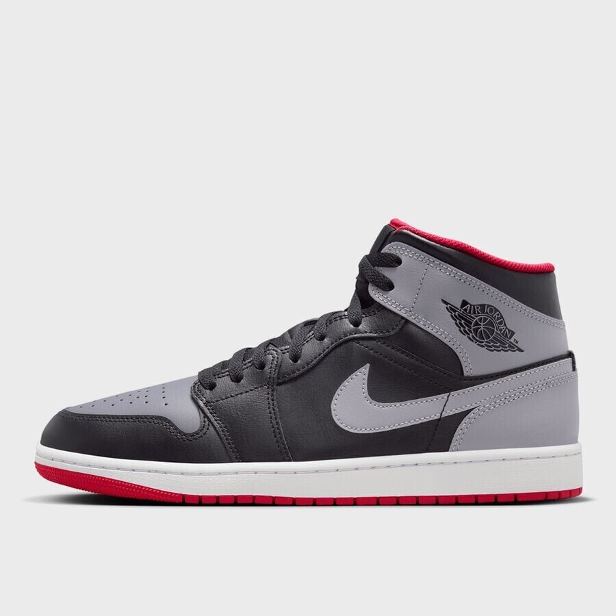 

Кроссовки Air Jordan 1 Mid JORDAN, цвет black/cement grey/fire red/white