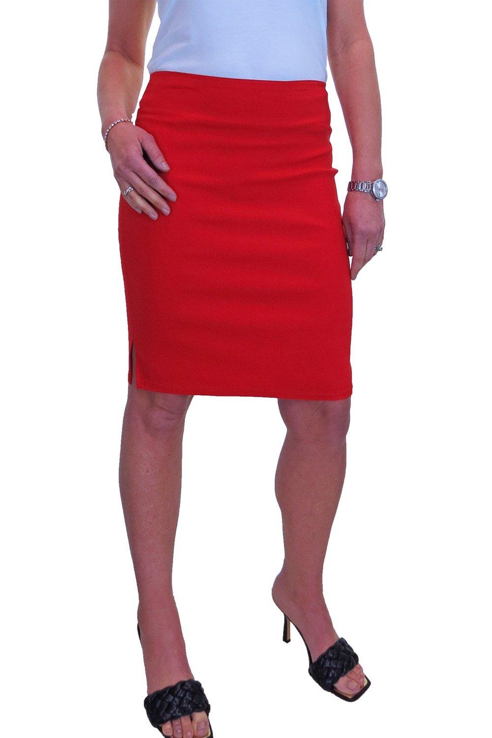 Юбка-карандаш длиной выше колена Paulo Due, красный женская трикотажная юбка с разрезом danjeaner винтажная эластичная облегающая однотонная облегающая юбка средней длины осень зима