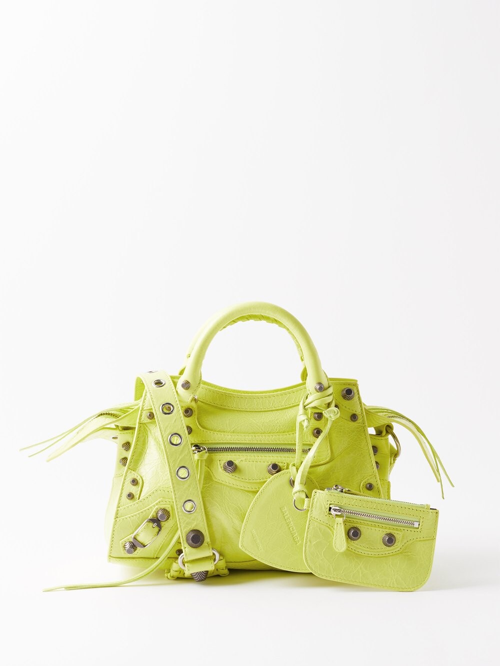 

Кожаная сумка через плечо neo cagole xs с заклепками Balenciaga, желтый