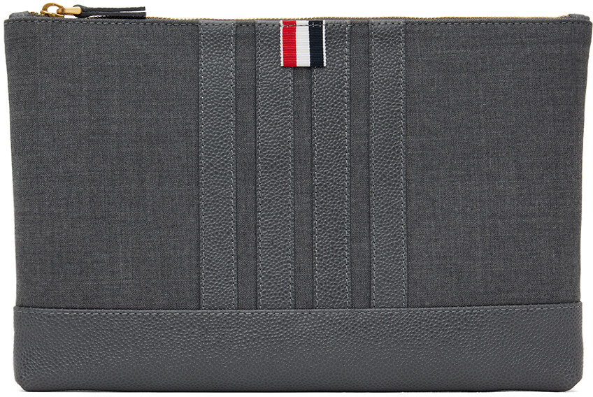 

Серая большая шерстяная сумка на 4 батончика Thom Browne