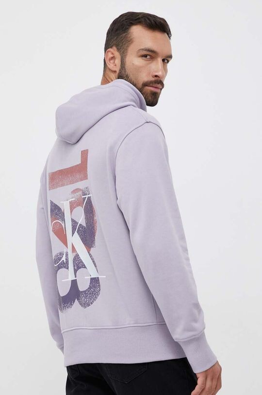 

Хлопковая толстовка Calvin Klein Jeans, фиолетовый