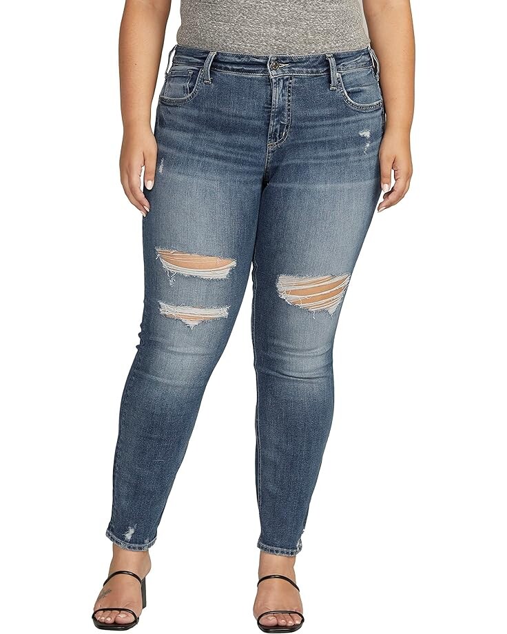 

Джинсы Silver Jeans Co. Plus Size Boyfriend Mid-Rise Slim Leg W27170EPX383, цвет Indigo