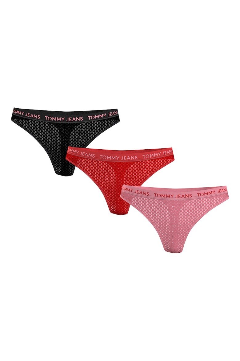 

Стринги сетчатые с логотипом - 3 пары Tommy Hilfiger, красный
