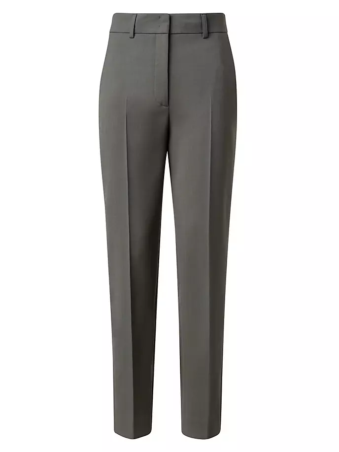 цена Зауженные брюки Ferry Virgin из смесовой шерсти Akris Punto, цвет sage