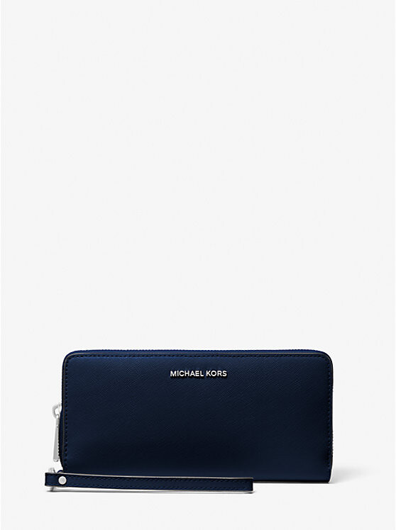 

Большой континентальный кошелек из сафьяновой кожи Michael Kors, синий