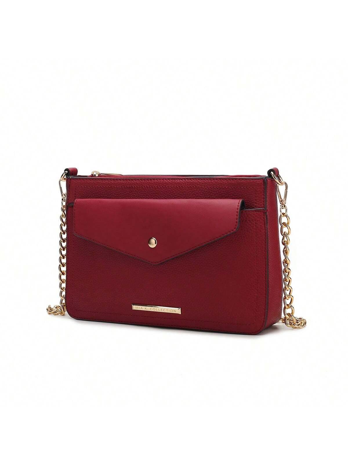 Коллекция MKF Женская сумка через плечо 3-в-1 из веганской кожи Maribel, повседневная сумка-кроссовер , красный женская сумка клатч из натуральной кожи с металлическим украшением