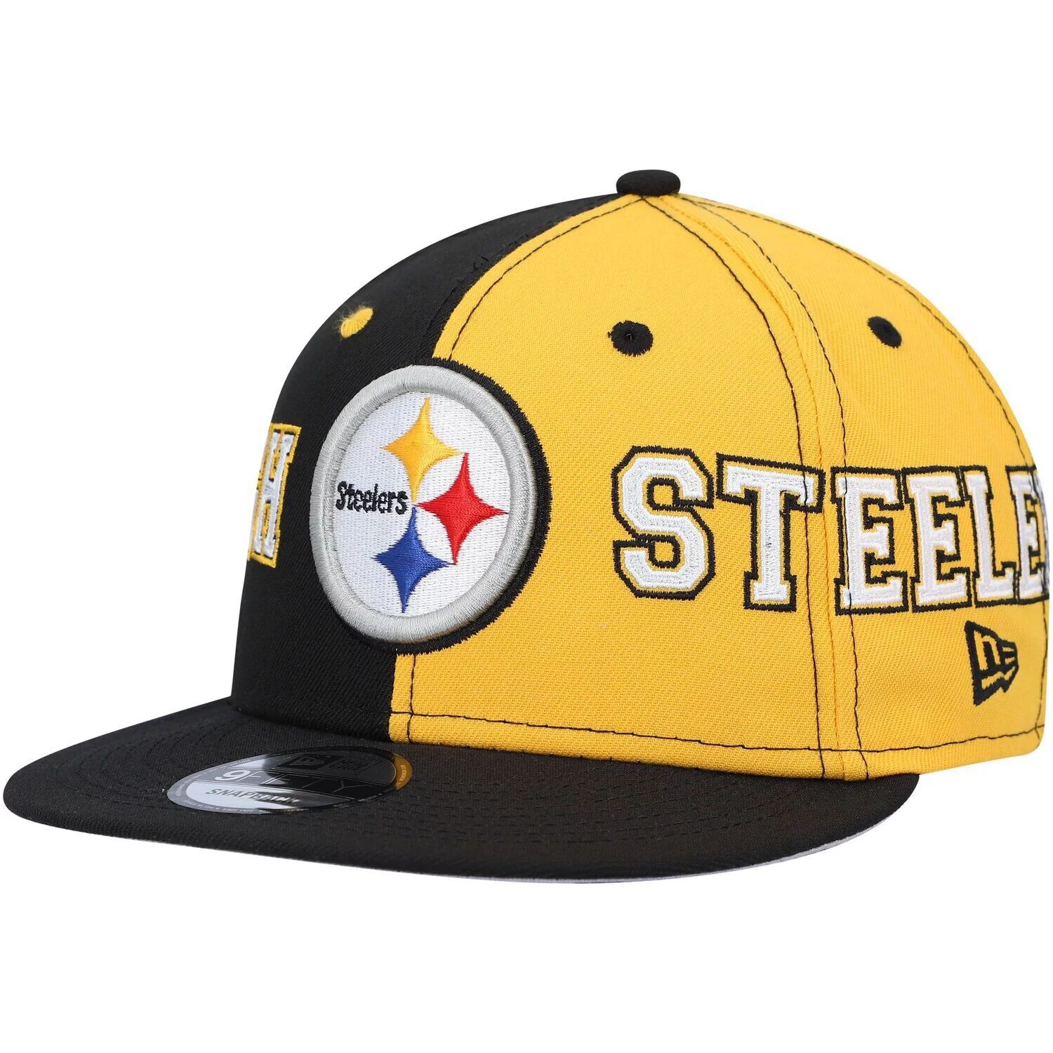 

Мужская бейсболка New Era черного/золотого цвета Pittsburgh Steelers Team Split 9FIFTY Snapback