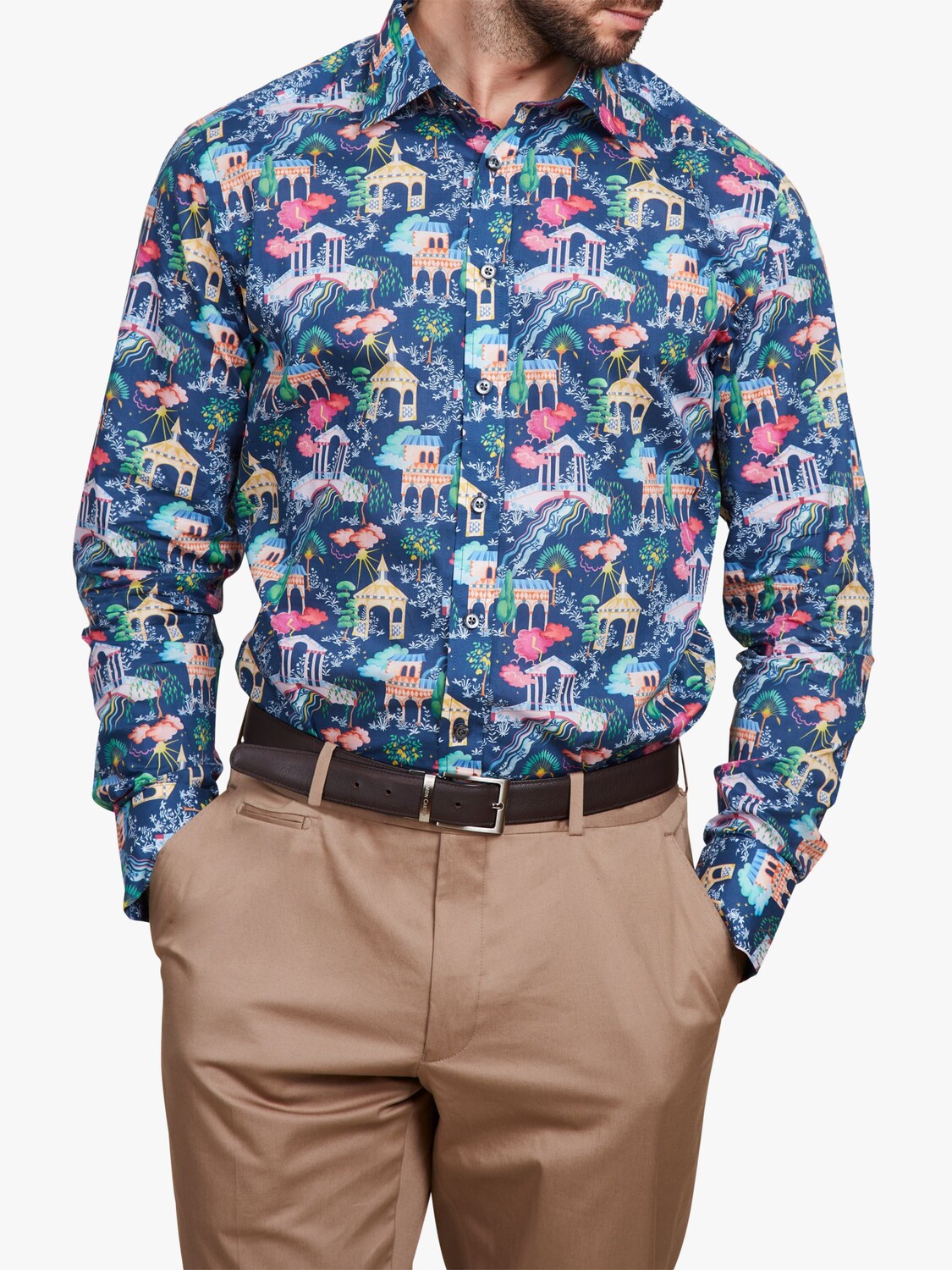 

Рубашка Simon Carter из ткани Liberty Fabric Kingdom, синяя