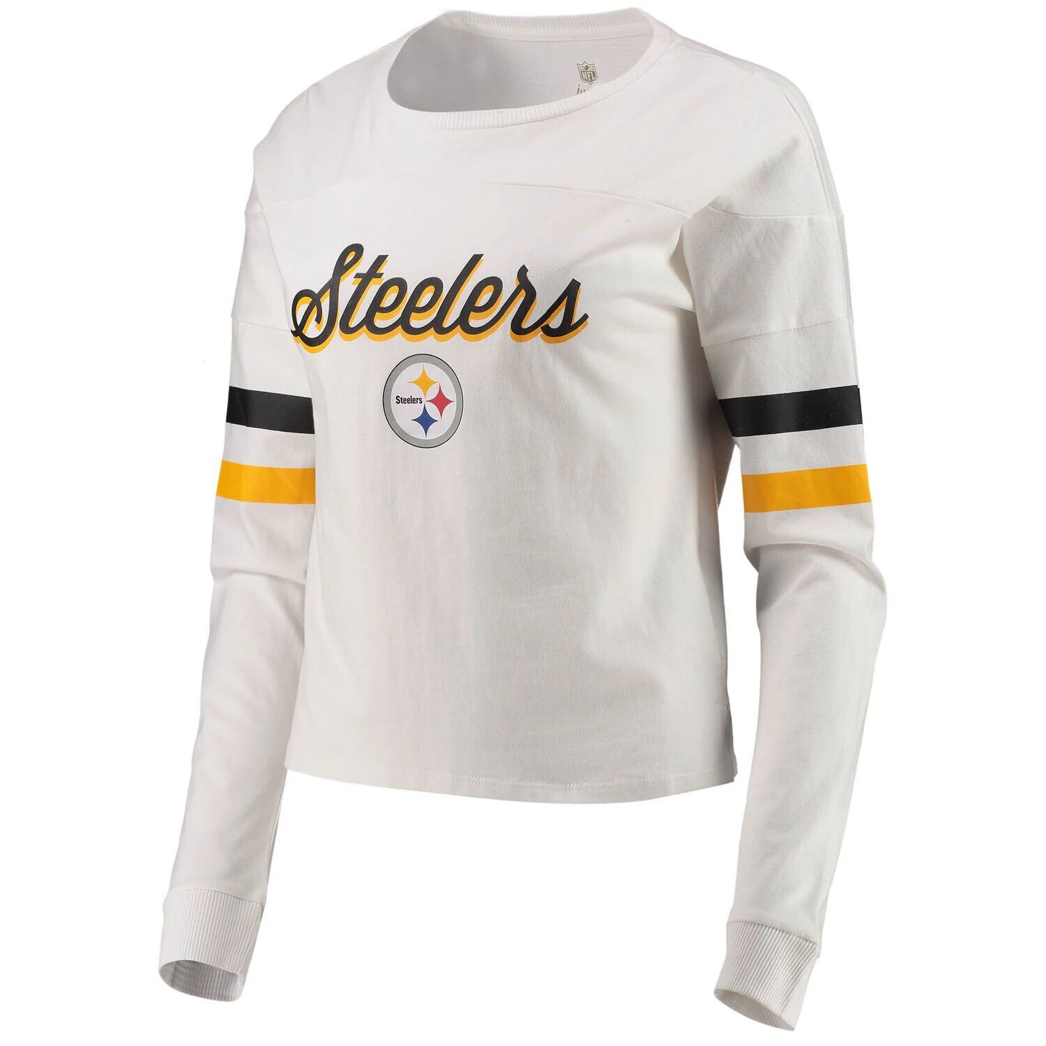 

Белая укороченная футболка с длинными рукавами Juniors Pittsburgh Steelers Carli Outerstuff