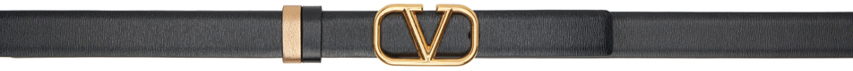 цена Черный двусторонний ремень с логотипом Valentino Garavani
