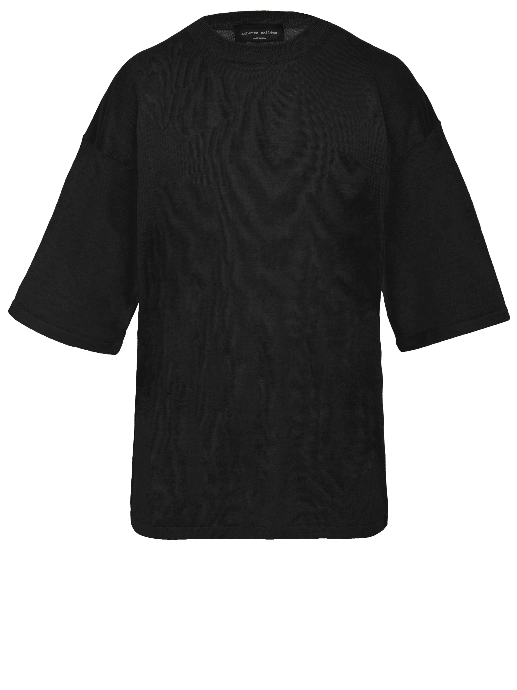 Джемпер Roberto Collina Linen, черный футболка laredoute футболка из льна с круглым вырезом и короткими рукавами l белый