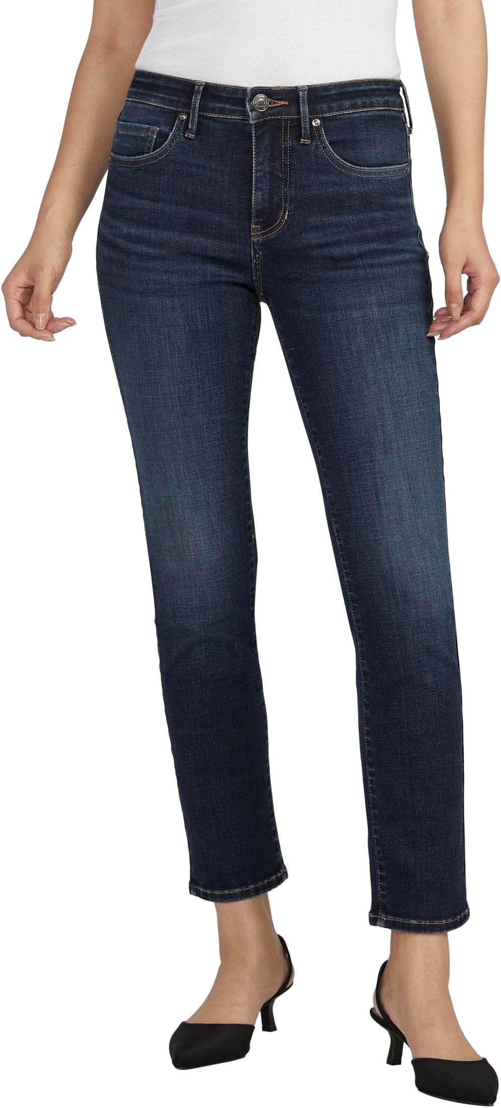Джинсы Cassie Mid-Rise Slim Straight Leg Jeans Jag Jeans, цвет Brisk Blue