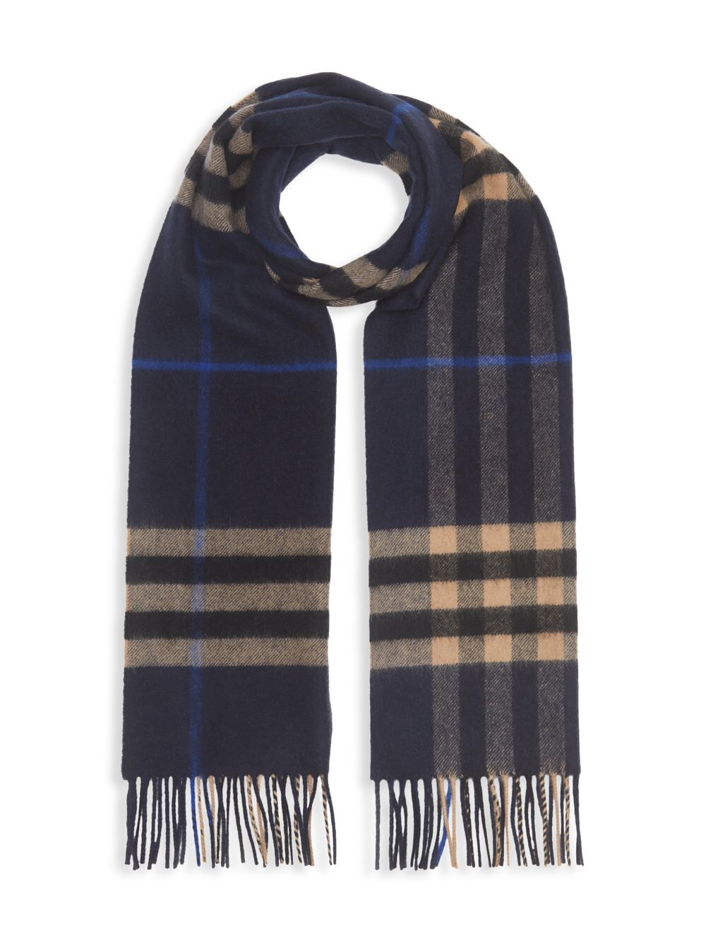 

Классический кашемировый шарф в клетку Burberry, индиго