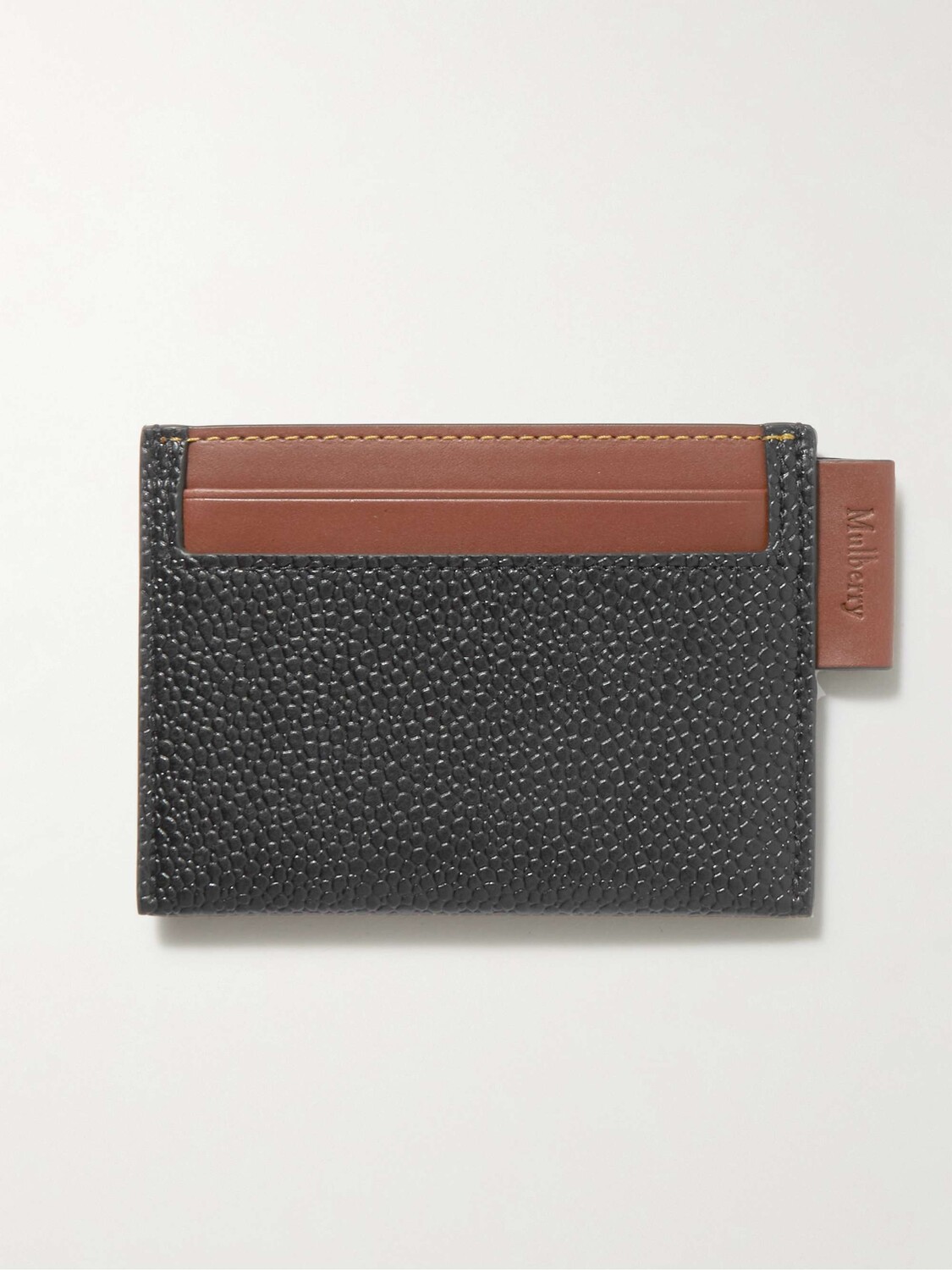 

Картхолдер Eco Scotchgrain с кожаной отделкой MULBERRY, черный