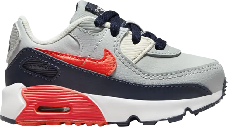 

Кроссовки Air Max 90 Leather TD 'Light Smoke Grey Bright Crimson', серый
