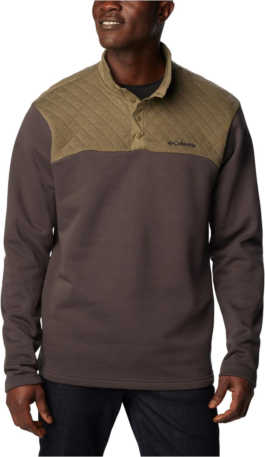 

Куртка Hart Mountain Quilted 1/2 Snap Pullover Columbia, цвет Stone Green/Shark