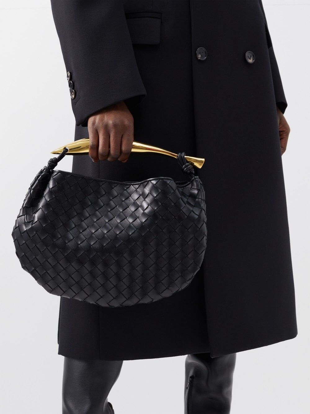 

Сумка sardine intrecciato из кожи Bottega Veneta, черный
