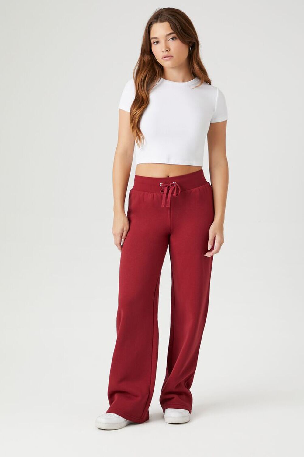 

Флисовые спортивные штаны на шнурке Forever 21, бордовый