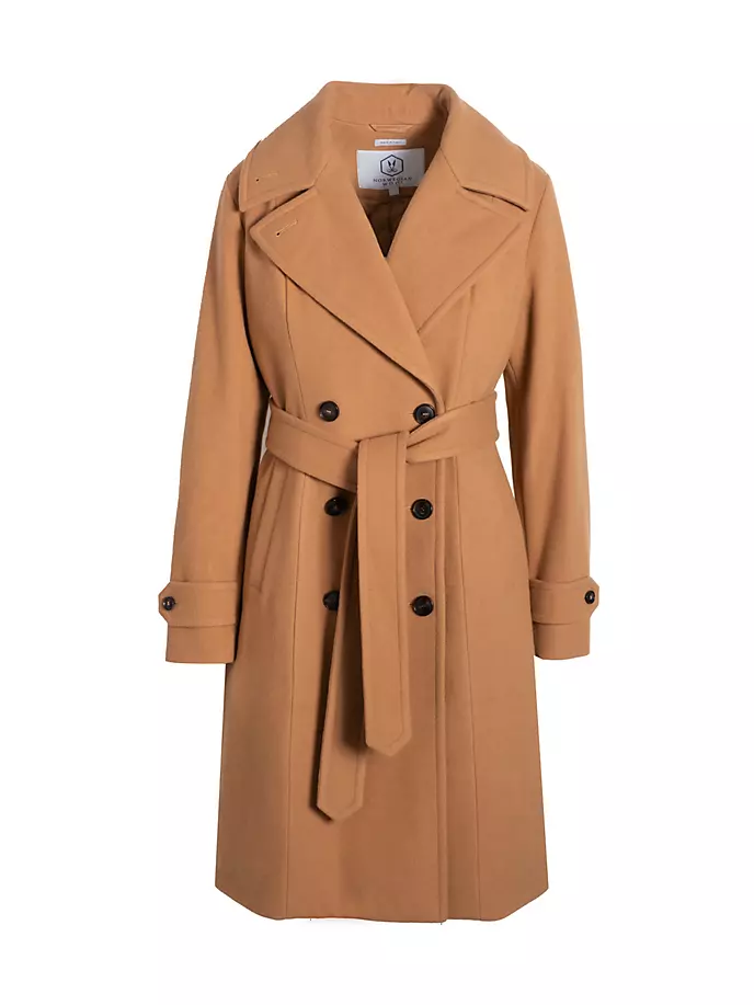 

Двубортное пуховое пальто из смесовой шерсти Norwegian Wool, цвет camel